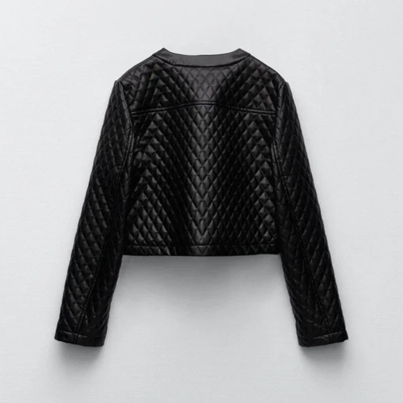 Zara Quilted Faux Leather Jacket NWT size small - Picture 2 of 11